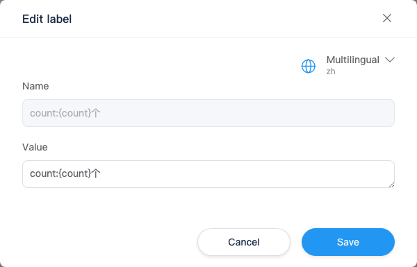 Edit label dialog