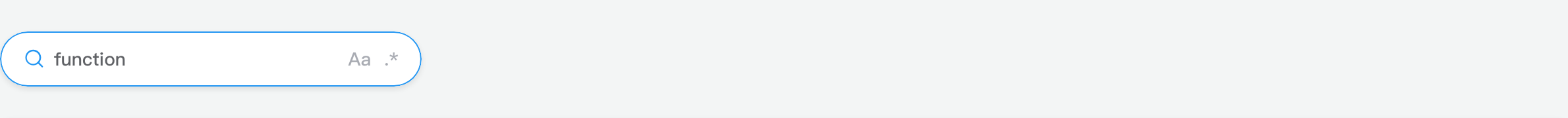 Code search box with Aa and regex toggles