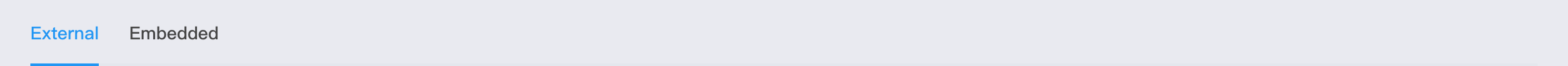 Forms tabs: external and embedded