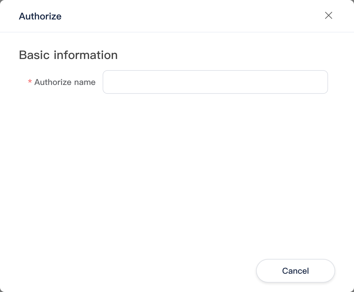 Edit authorization dialog