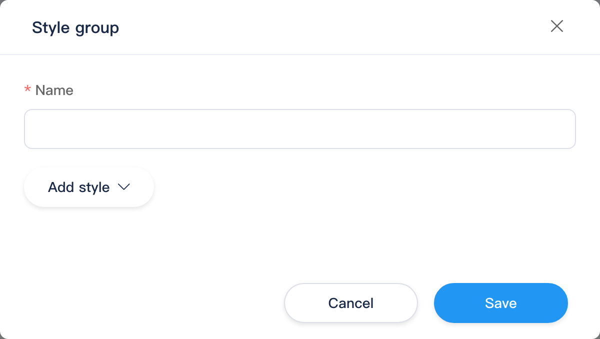 Style group dialog