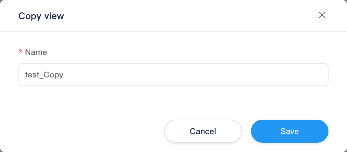 Copy view dialog