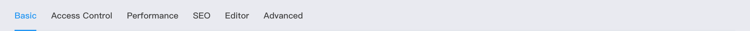 Basic Settings tab bar