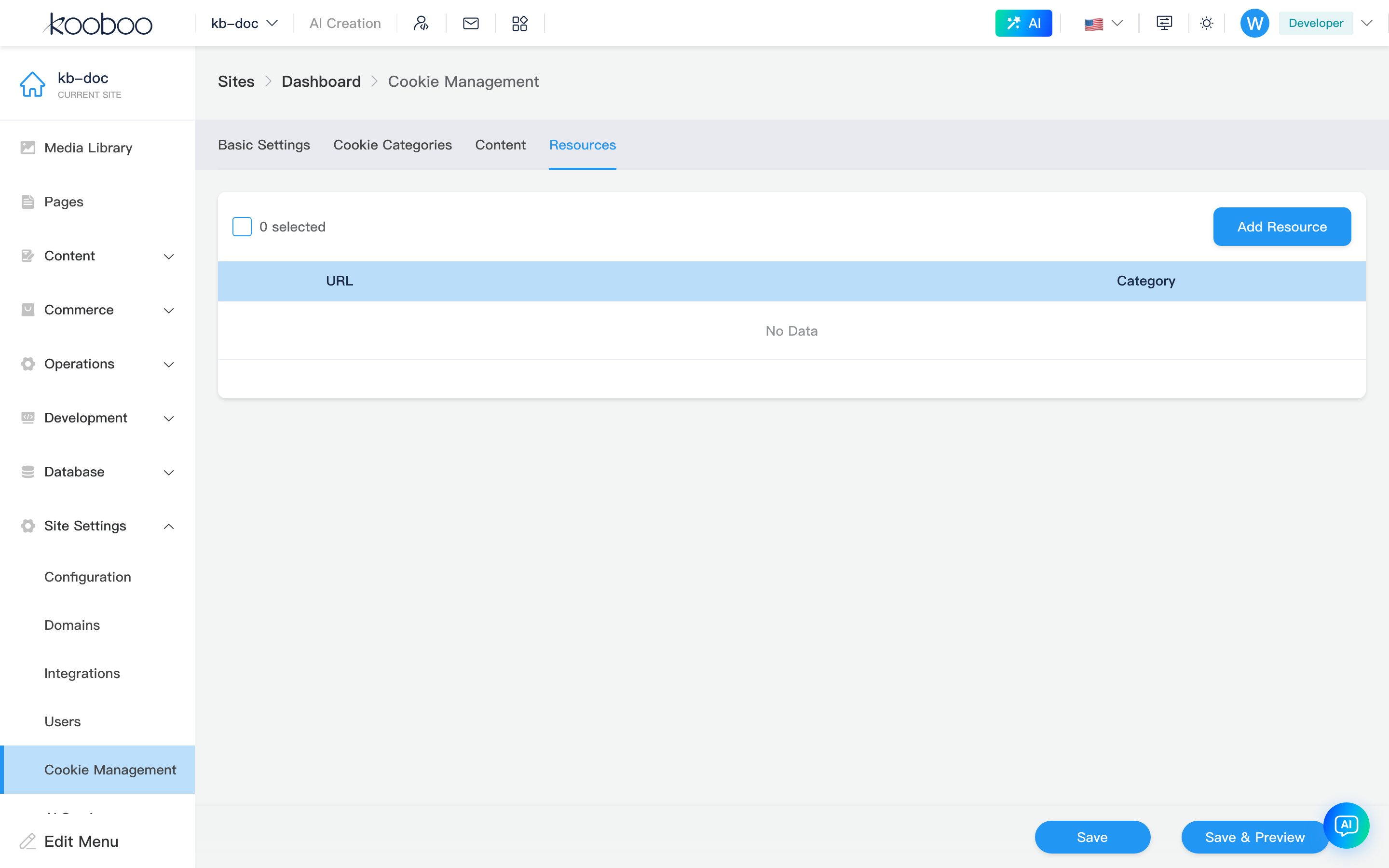 Cookie resource management