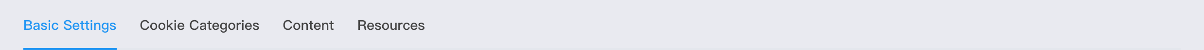 Cookie Management tabs